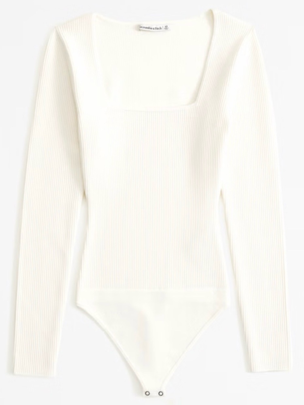 Abercrombie & Fitch Off-White Ribbed Square Neck Bodysuit